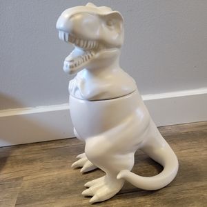T-Rex Dinosaur Cookie Jar by Threshold Stoneware White
